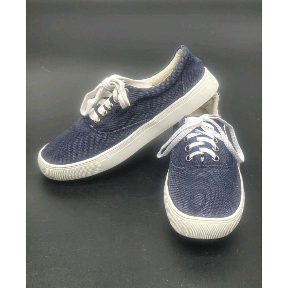 Talbots Womens Lace Up Sneakers Canvas Blue Size 7